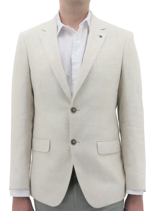 DANIEL HECHTER SLIM FIT SHAPE LINEN STONE SUIT