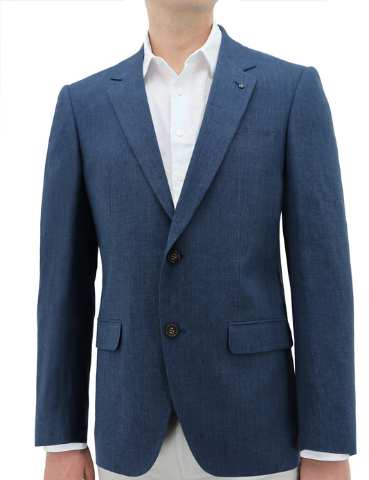 DANIEL HECHTER SLIM FIT LINEN BLUE BLAZER